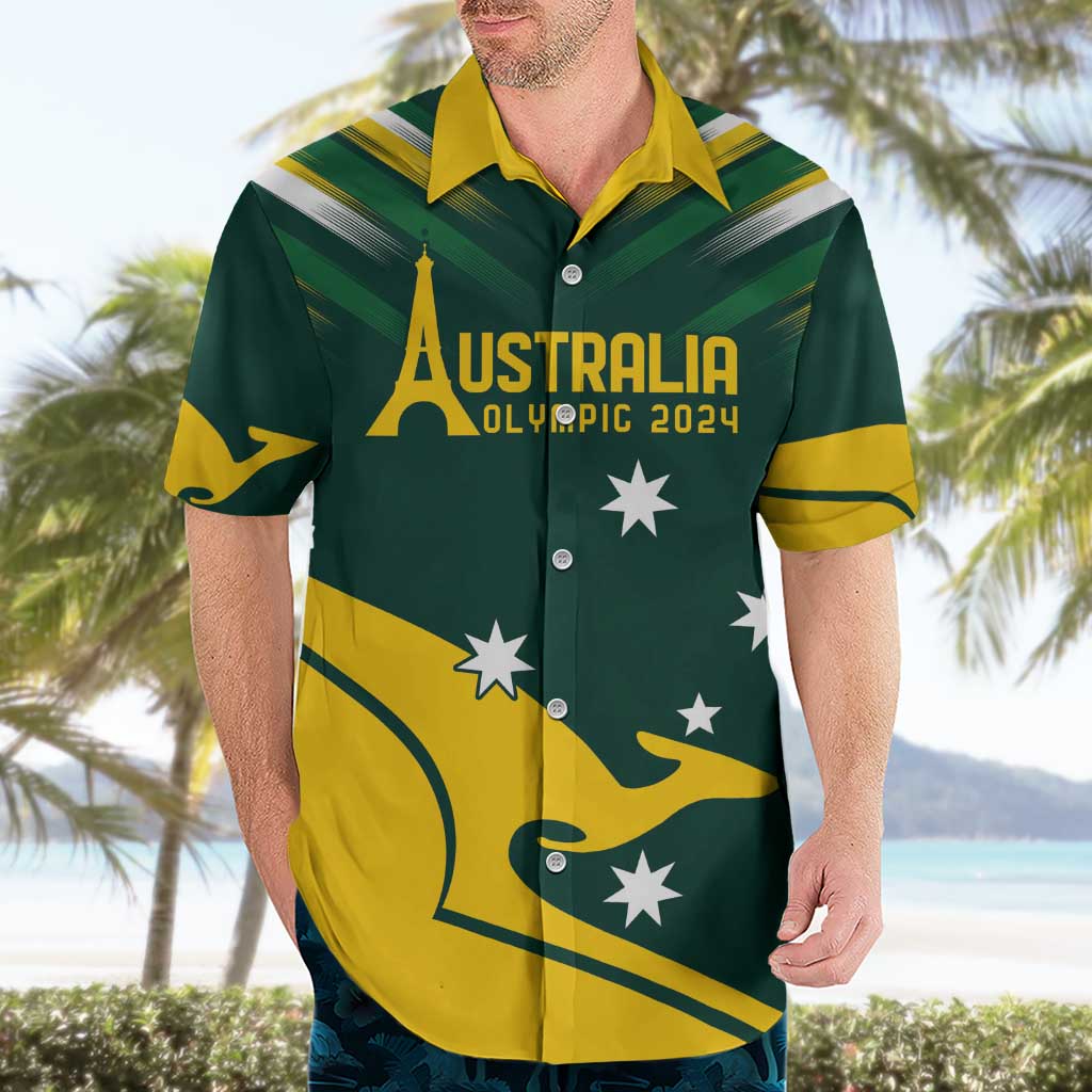 Personalised Australia Go Paris 2024 Hawaiian Shirt National Color Ver2 - Vibe Hoodie Shop