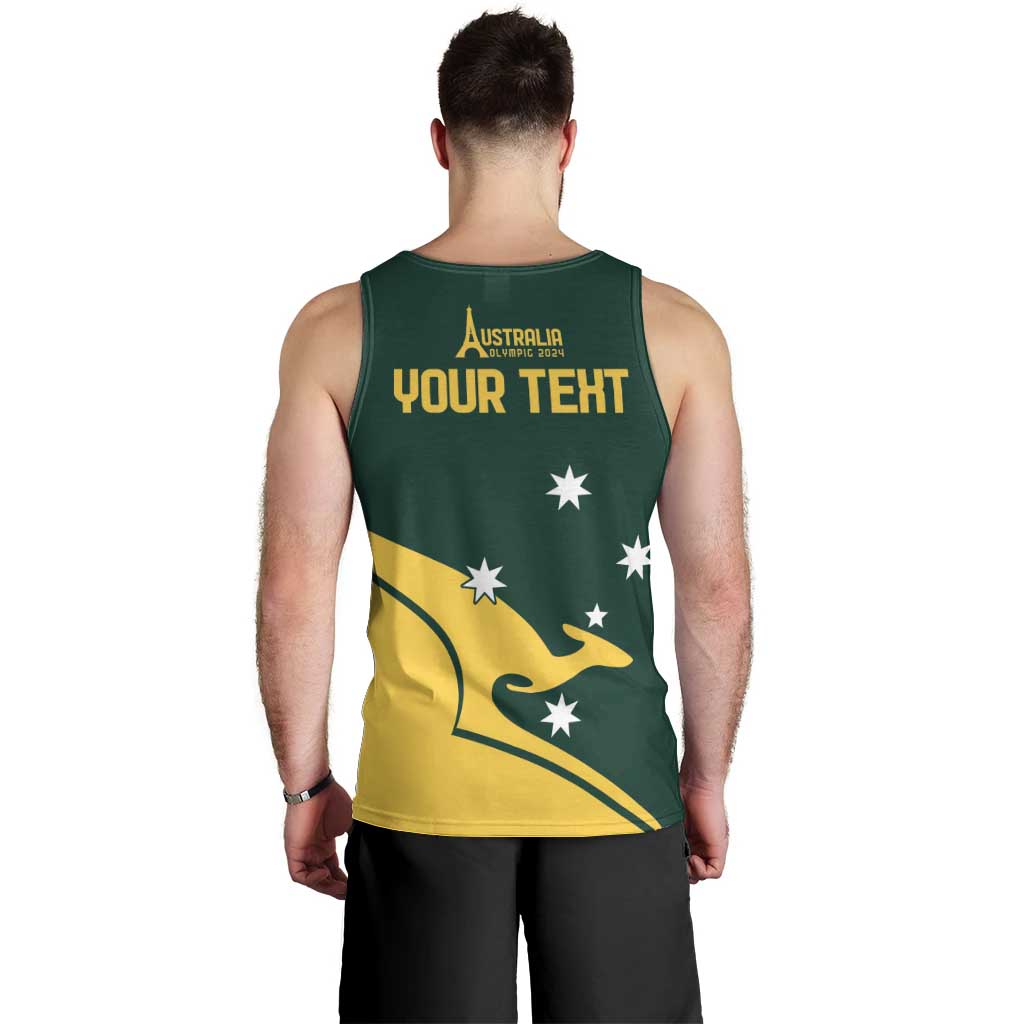 Personalised Australia Go Paris 2024 Men Tank Top National Color Ver2 - Vibe Hoodie Shop