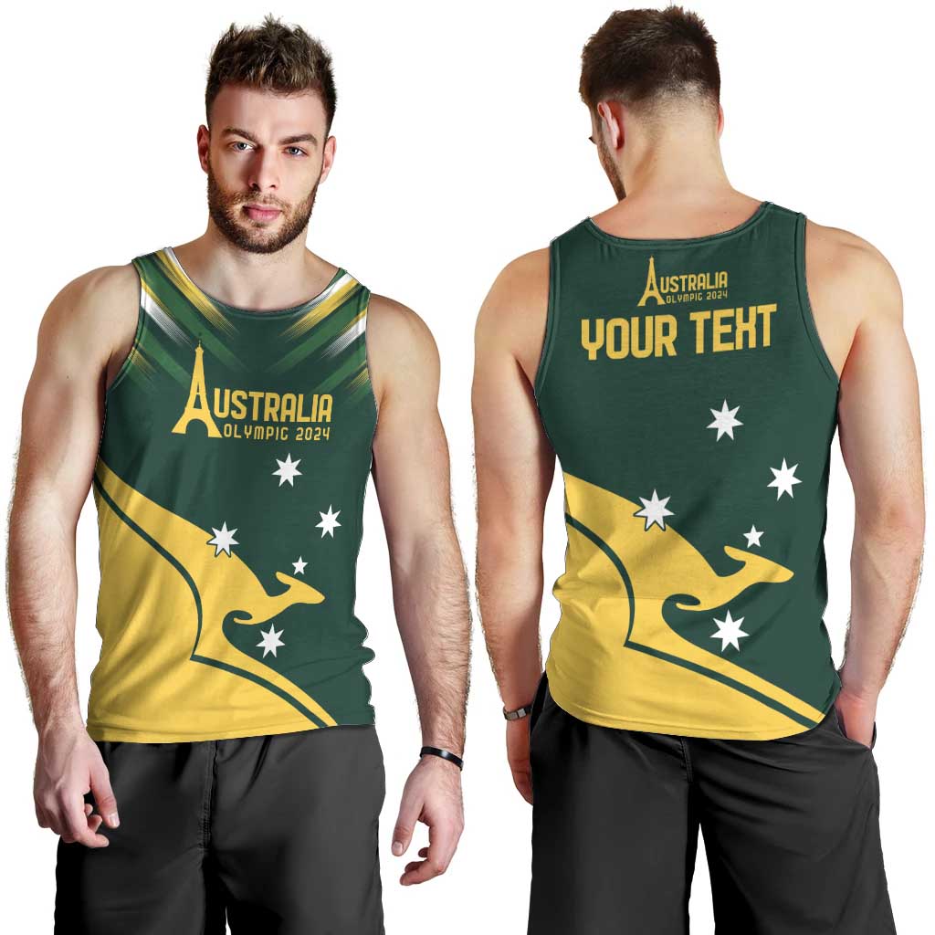 Personalised Australia Go Paris 2024 Men Tank Top National Color Ver2 - Vibe Hoodie Shop