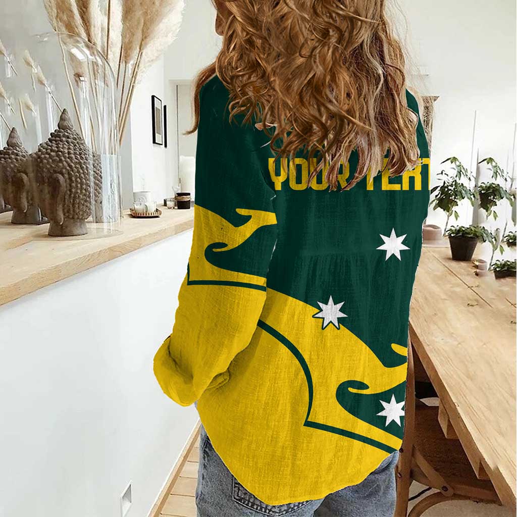 Personalised Australia Go Paris 2024 Women Casual Shirt National Color Ver2 - Vibe Hoodie Shop