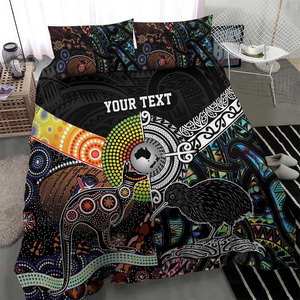 Personalised New Zealand and Australia Bedding Set Maori Mix Aboriginal Art Style - Vibe Hoodie Shop
