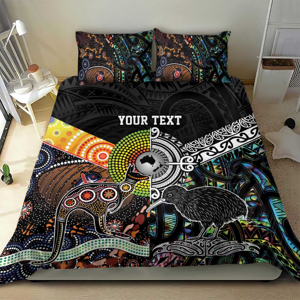 Personalised New Zealand and Australia Bedding Set Maori Mix Aboriginal Art Style - Vibe Hoodie Shop