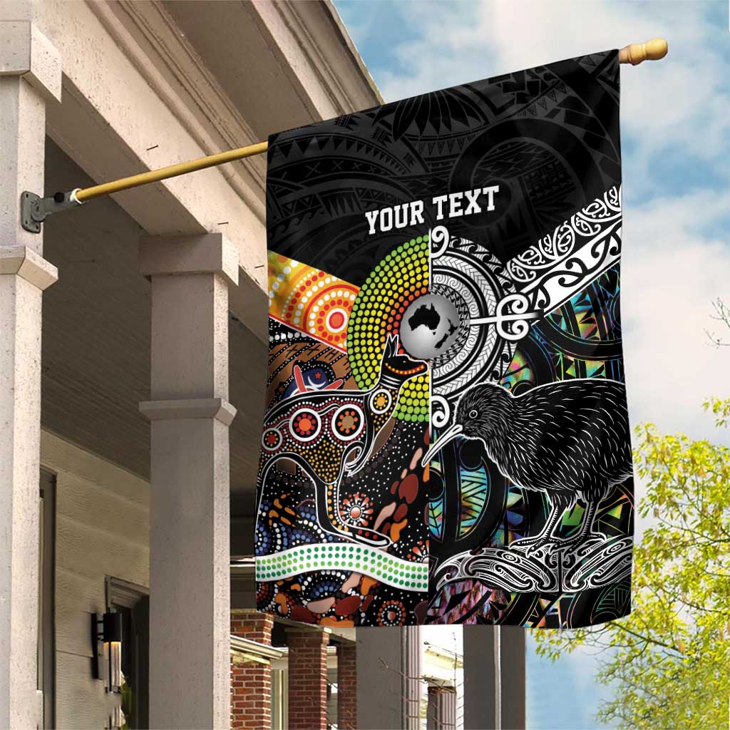 Personalised New Zealand and Australia Garden Flag Maori Mix Aboriginal Art Style - Vibe Hoodie Shop