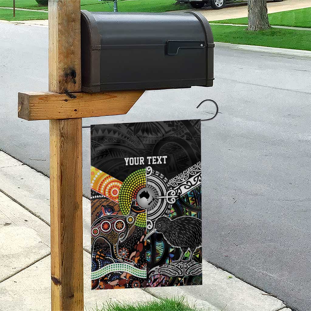 Personalised New Zealand and Australia Garden Flag Maori Mix Aboriginal Art Style - Vibe Hoodie Shop