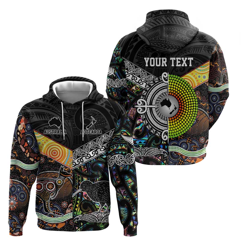 Personalised New Zealand and Australia Hoodie Maori Mix Aboriginal Art Style LT9 - Vibe Hoodie Shop