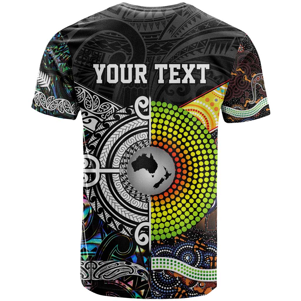 Personalised New Zealand and Australia T Shirt Maori Mix Aboriginal Art Style LT9 - Vibe Hoodie Shop