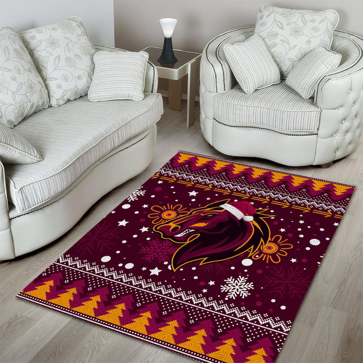 Broncos Rugby Area Rug Heart Of All Queenland 2023 Christmas Vibe Unique - Vibe Hoodie Shop