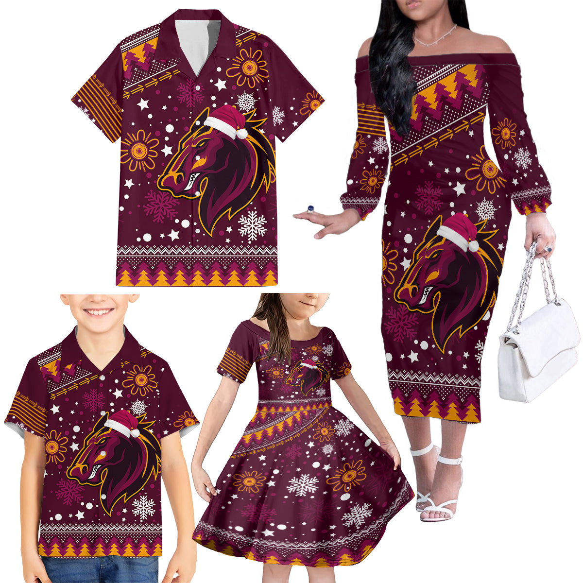 broncos-rugby-family-matching-off-shoulder-long-sleeve-dress-and-hawaiian-shirt-heart-of-all-queenland-2023-christmas-vibe-unique