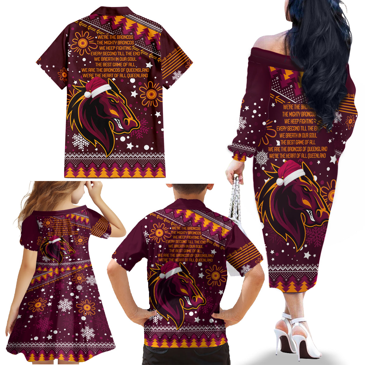 broncos-rugby-family-matching-off-shoulder-long-sleeve-dress-and-hawaiian-shirt-heart-of-all-queenland-2023-christmas-vibe-unique