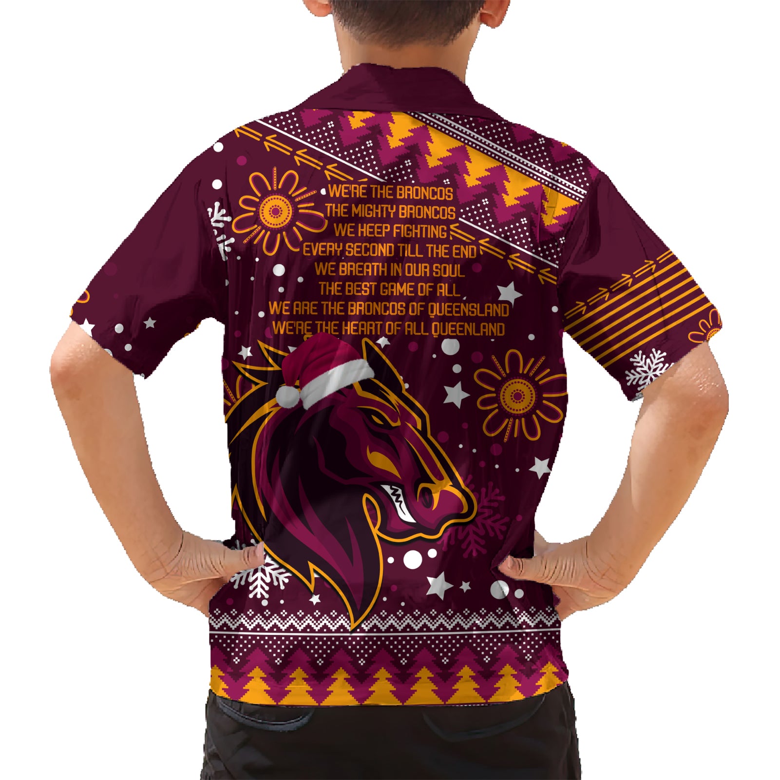 Broncos Rugby Hawaiian Shirt Heart Of All Queenland 2023 Christmas Vibe Unique - Vibe Hoodie Shop