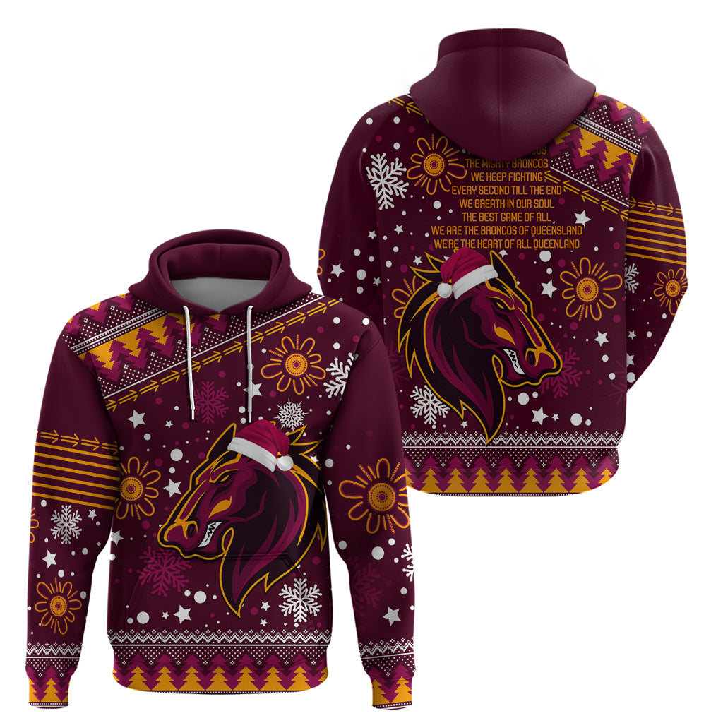 Broncos Rugby Hoodie Heart Of All Queenland 2023 Christmas Vibe Unique LT9 - Vibe Hoodie Shop