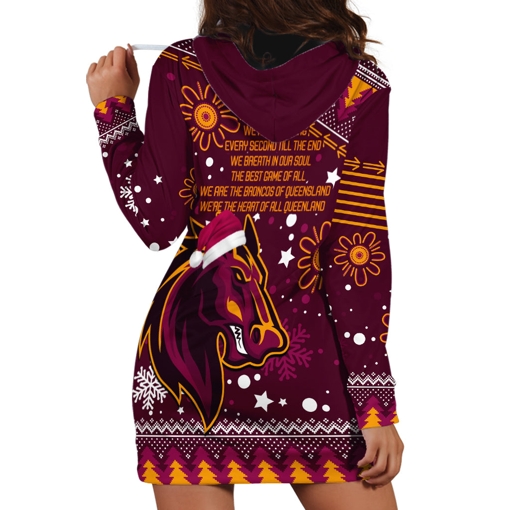 Broncos Rugby Hoodie Dress Heart Of All Queenland 2023 Christmas Vibe Unique - Vibe Hoodie Shop