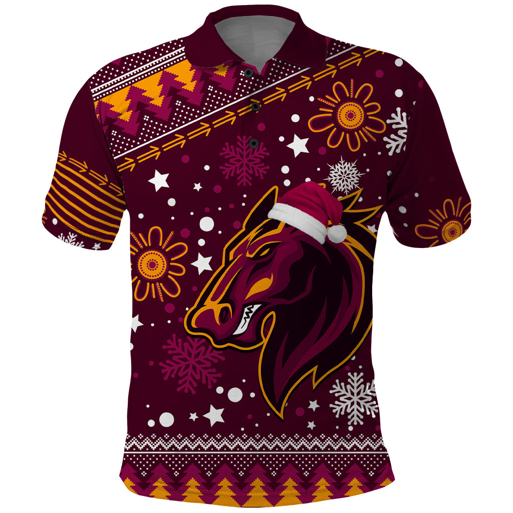 Broncos Rugby Polo Shirt Heart Of All Queenland 2023 Christmas Vibe Unique LT9 - Vibe Hoodie Shop