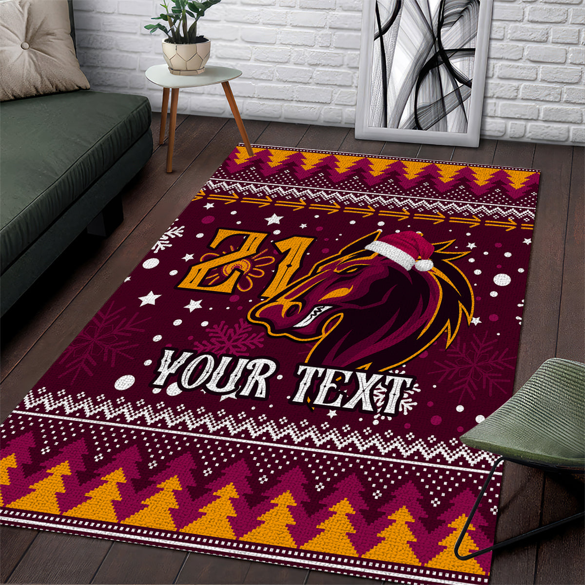 Custom Broncos Rugby Area Rug Heart Of All Queenland 2023 Christmas Vibe Unique - Vibe Hoodie Shop