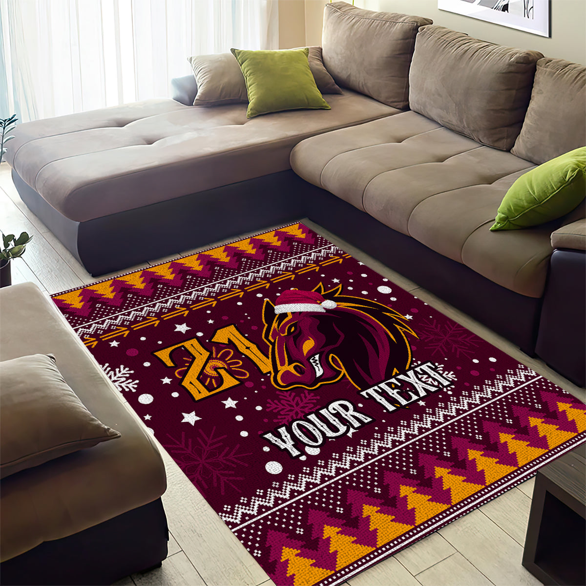 Custom Broncos Rugby Area Rug Heart Of All Queenland 2023 Christmas Vibe Unique - Vibe Hoodie Shop