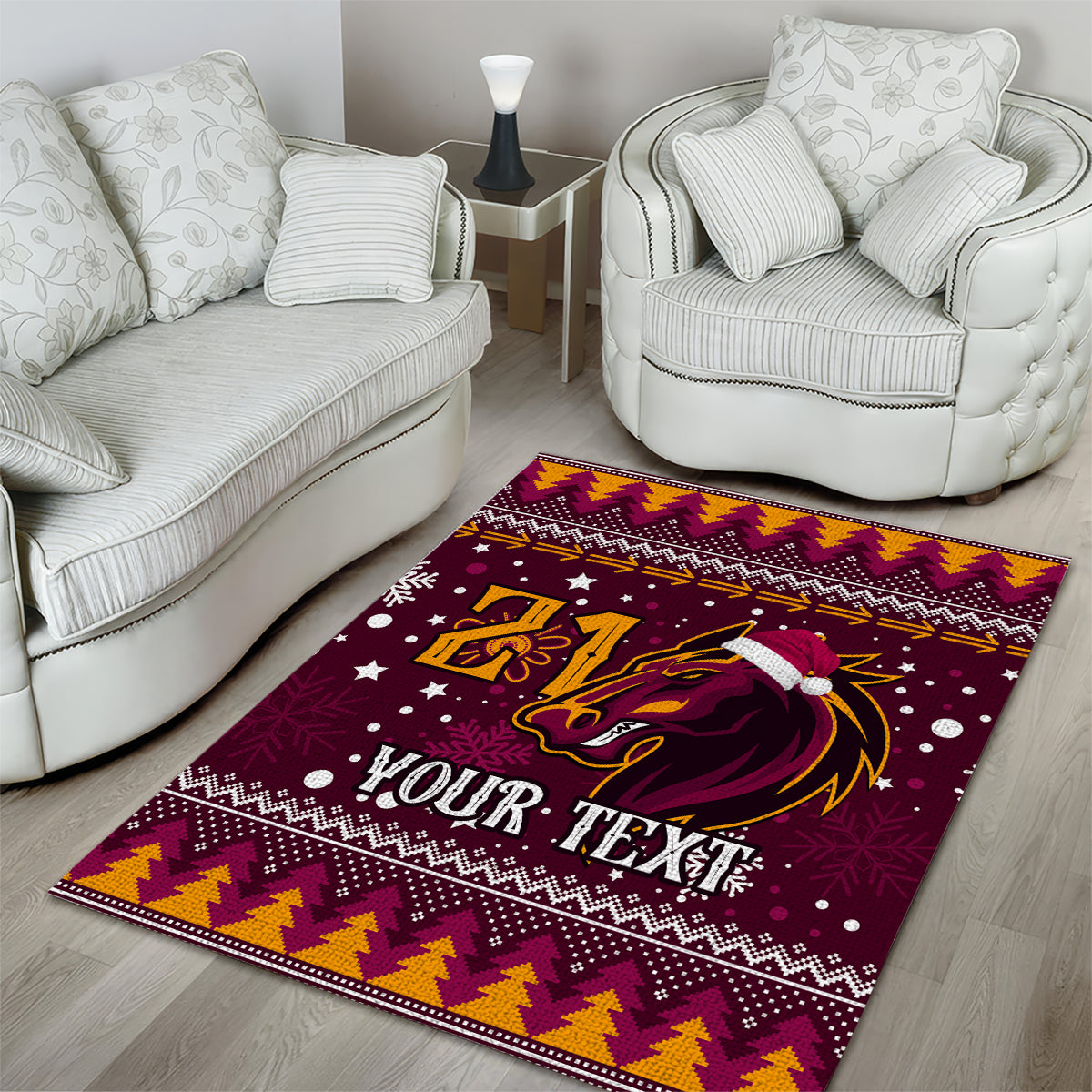 Custom Broncos Rugby Area Rug Heart Of All Queenland 2023 Christmas Vibe Unique - Vibe Hoodie Shop