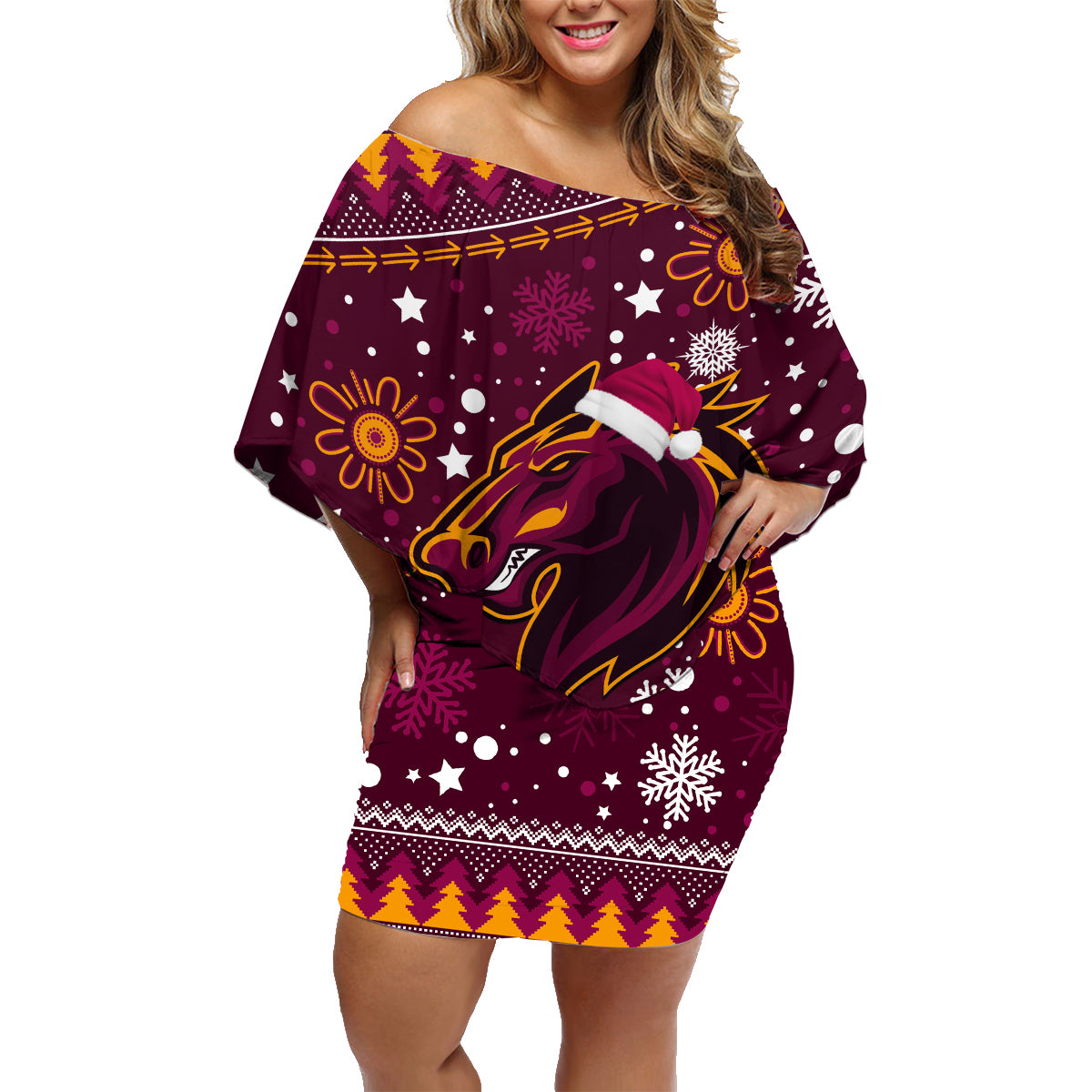 custom-broncos-rugby-family-matching-off-shoulder-short-dress-and-hawaiian-shirt-heart-of-all-queenland-2023-christmas-vibe-unique