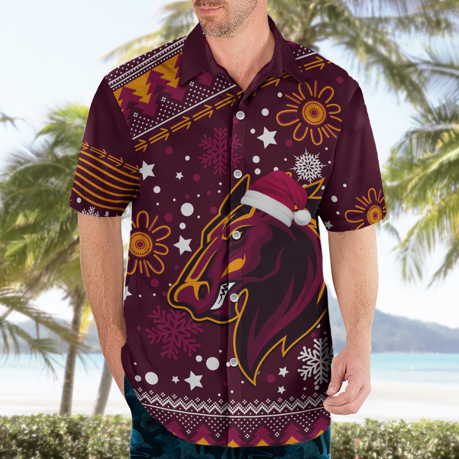 Custom Broncos Rugby Hawaiian Shirt Heart Of All Queenland 2023 Christmas Vibe Unique - Vibe Hoodie Shop