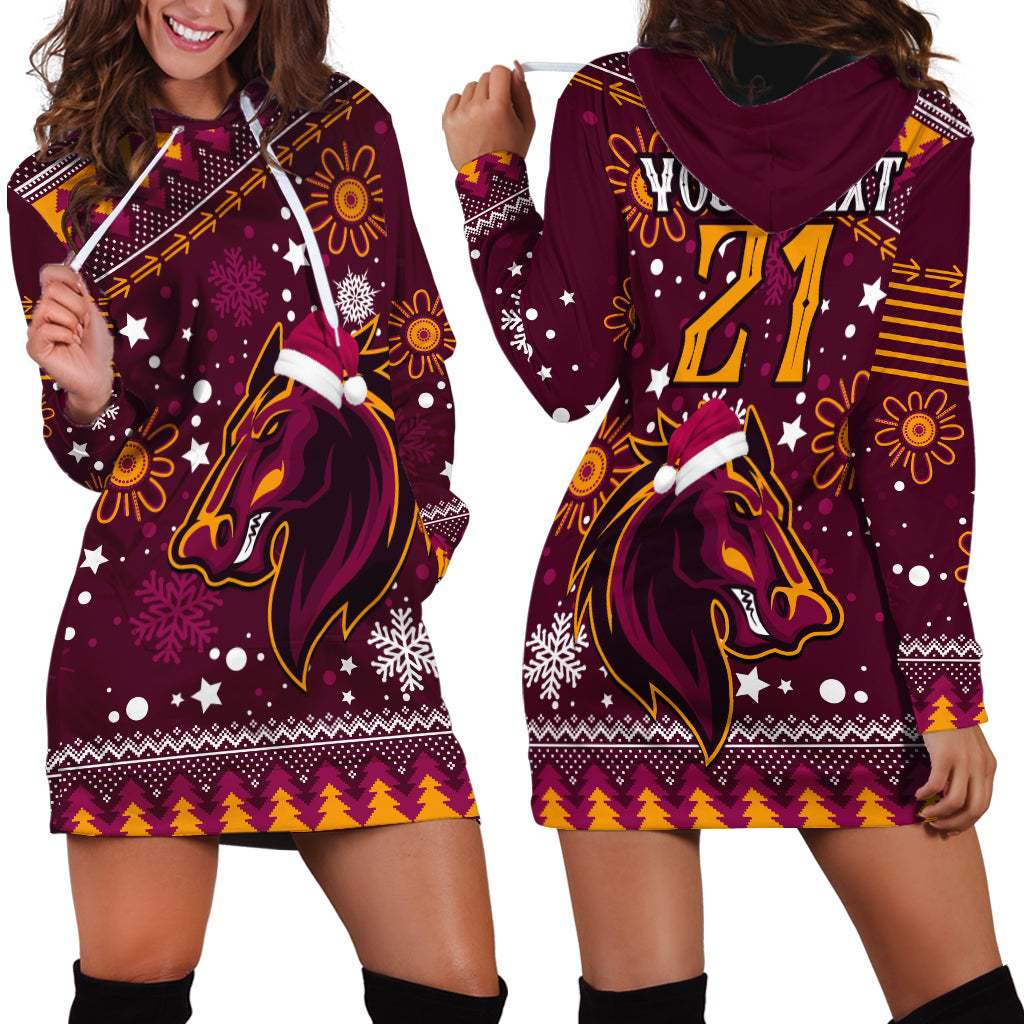 Custom Broncos Rugby Hoodie Dress Heart Of All Queenland 2023 Christmas Vibe Unique - Vibe Hoodie Shop