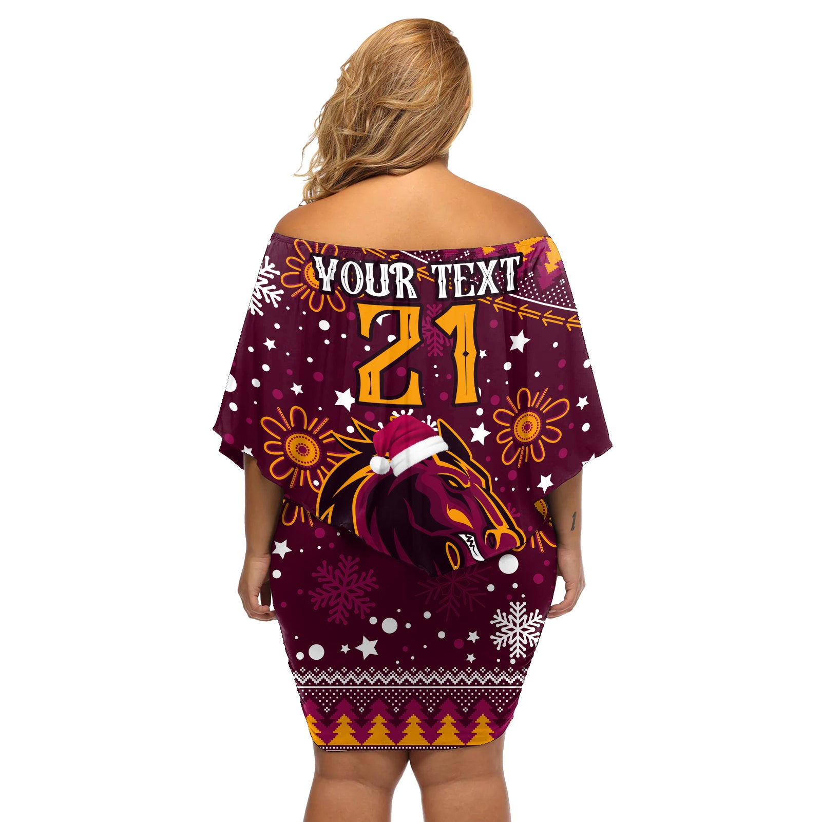 custom-broncos-rugby-off-shoulder-short-dress-heart-of-all-queenland-2023-christmas-vibe-unique