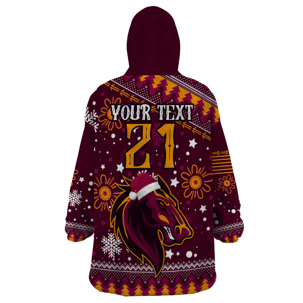 Custom Broncos Rugby Wearable Blanket Hoodie Heart Of All Queenland 2023 Christmas Vibe Unique - Vibe Hoodie Shop