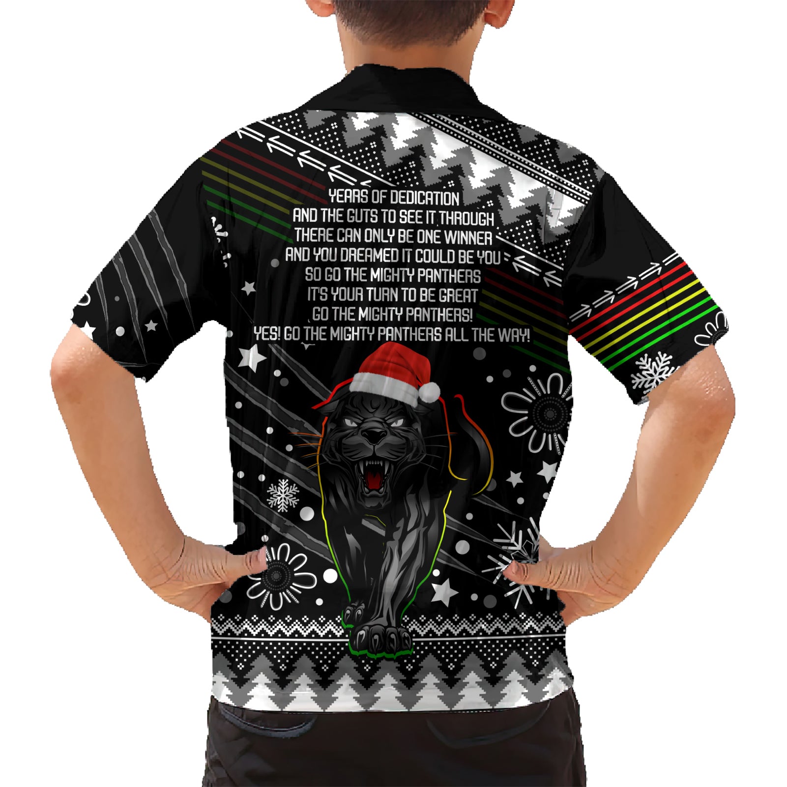 Panthers Rugby Hawaiian Shirt Go The Mighty Panthers 2023 Christmas Vibe Unique - Vibe Hoodie Shop