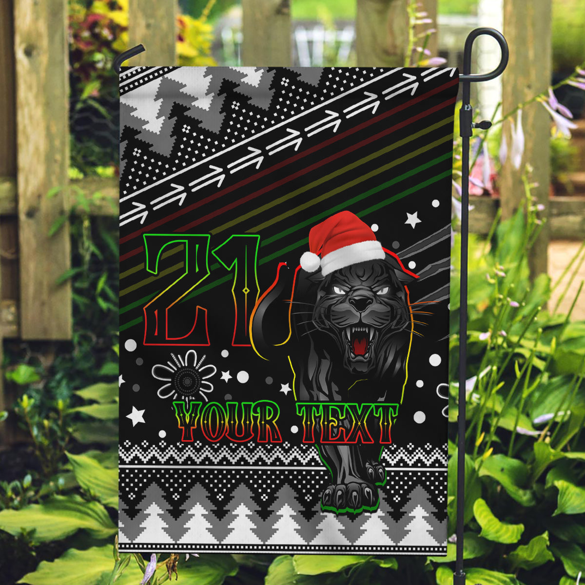 Custom Panthers Rugby Garden Flag Go The Mighty Panthers 2023 Christmas Vibe Unique - Vibe Hoodie Shop