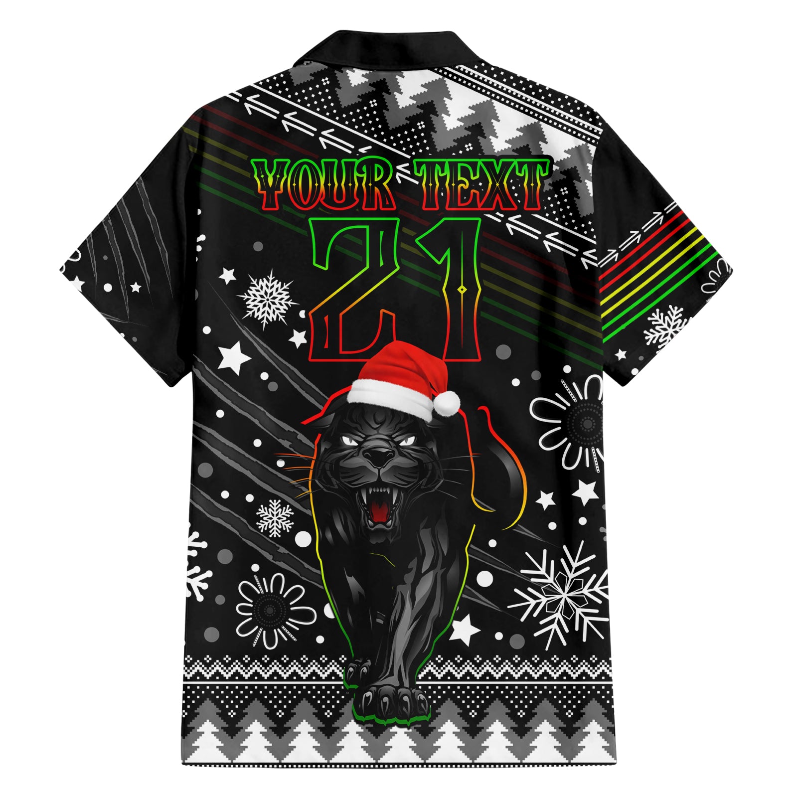 Custom Panthers Rugby Hawaiian Shirt Go The Mighty Panthers 2023 Christmas Vibe Unique - Vibe Hoodie Shop