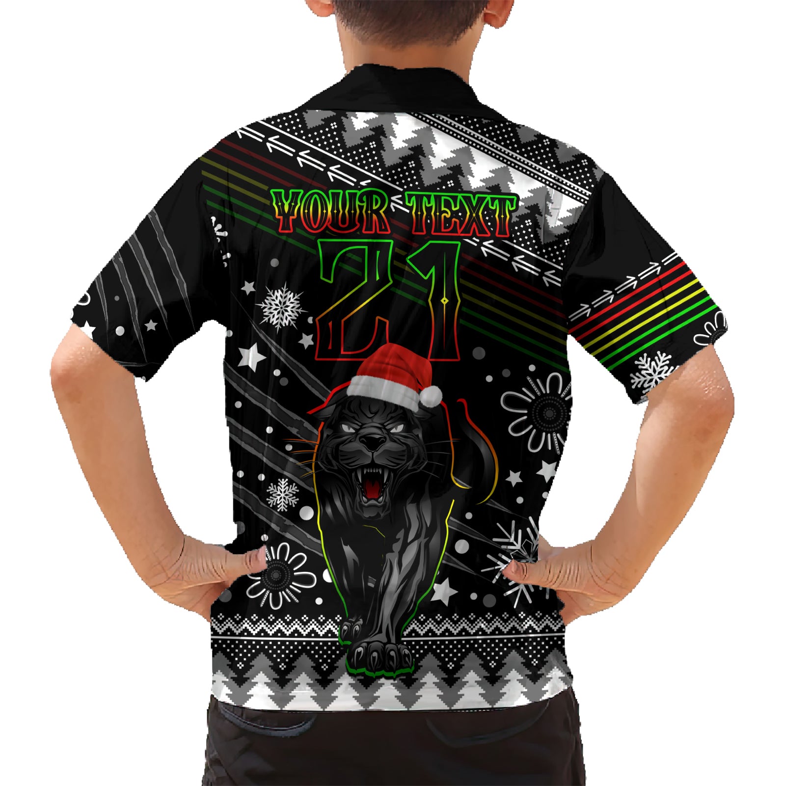 Custom Panthers Rugby Hawaiian Shirt Go The Mighty Panthers 2023 Christmas Vibe Unique - Vibe Hoodie Shop