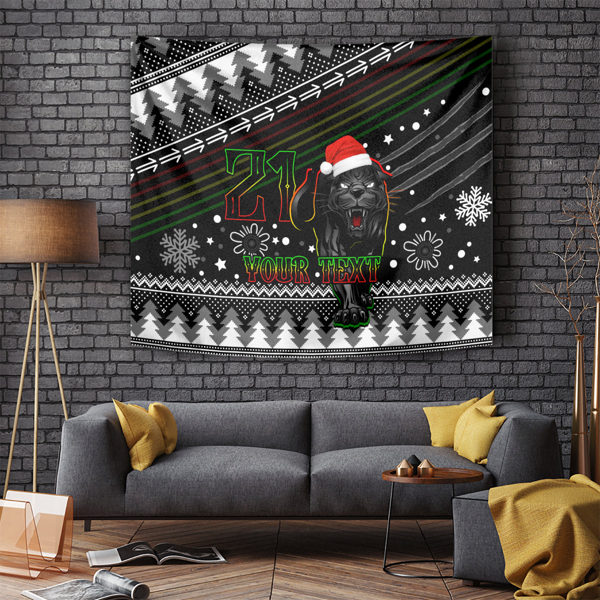 Custom Panthers Rugby Tapestry Go The Mighty Panthers 2023 Christmas Vibe Unique - Vibe Hoodie Shop