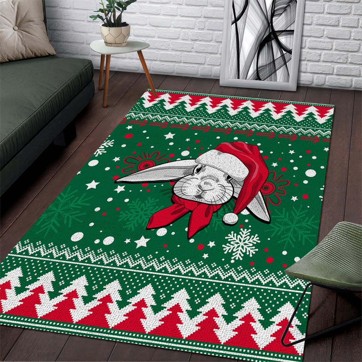 Rabbitohs Rugby Area Rug Glory Glory The South 2023 Christmas Vibe Unique - Vibe Hoodie Shop