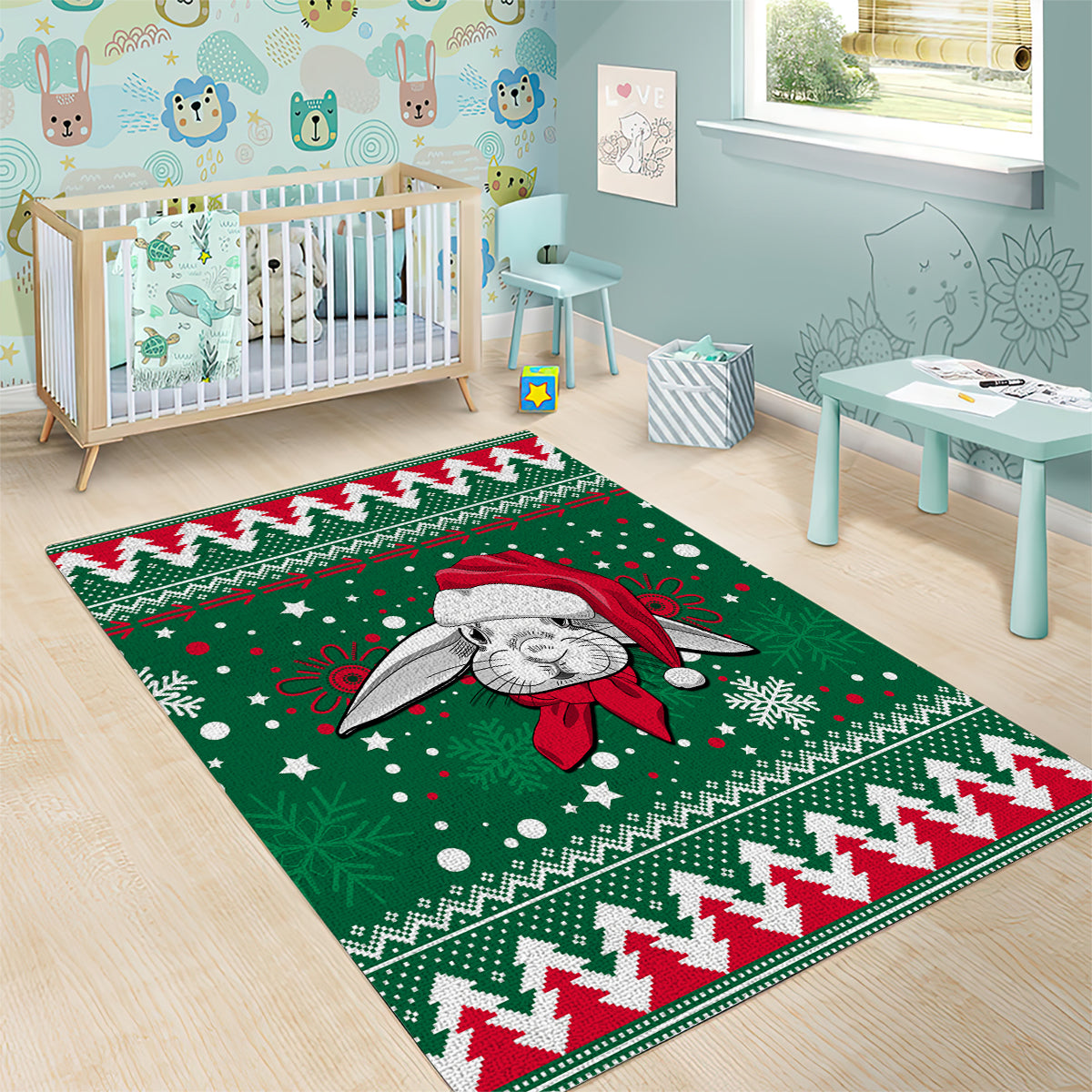 Rabbitohs Rugby Area Rug Glory Glory The South 2023 Christmas Vibe Unique - Vibe Hoodie Shop