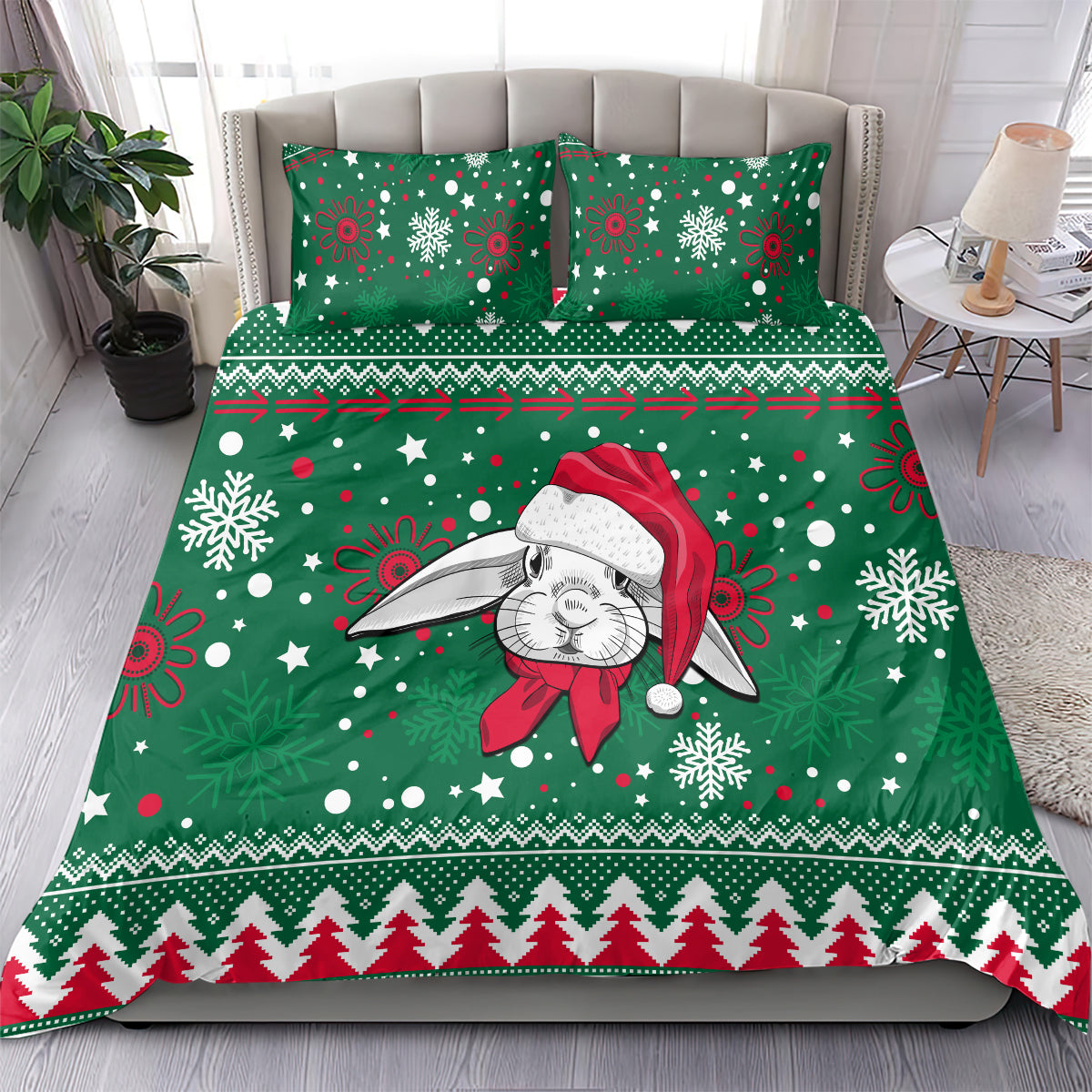 Rabbitohs Rugby Bedding Set Glory Glory The South 2023 Christmas Vibe Unique - Vibe Hoodie Shop