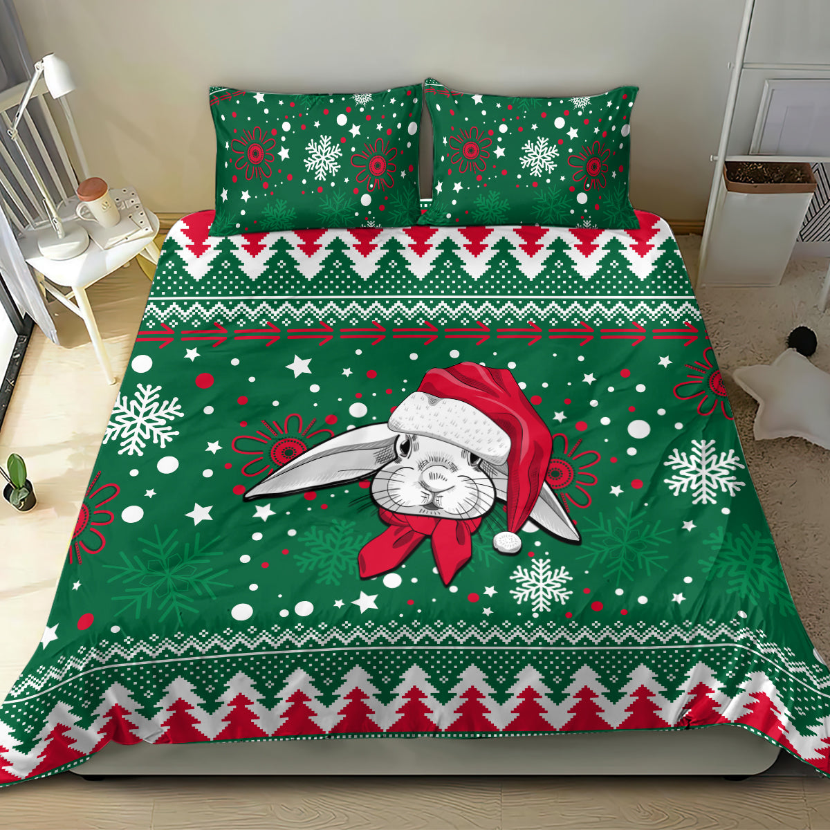Rabbitohs Rugby Bedding Set Glory Glory The South 2023 Christmas Vibe Unique - Vibe Hoodie Shop