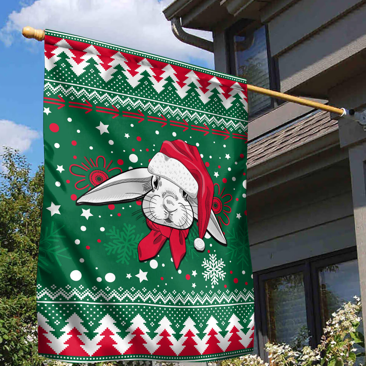 Rabbitohs Rugby Garden Flag Glory Glory The South 2023 Christmas Vibe Unique - Vibe Hoodie Shop