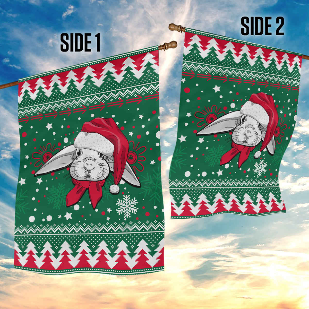 Rabbitohs Rugby Garden Flag Glory Glory The South 2023 Christmas Vibe Unique - Vibe Hoodie Shop