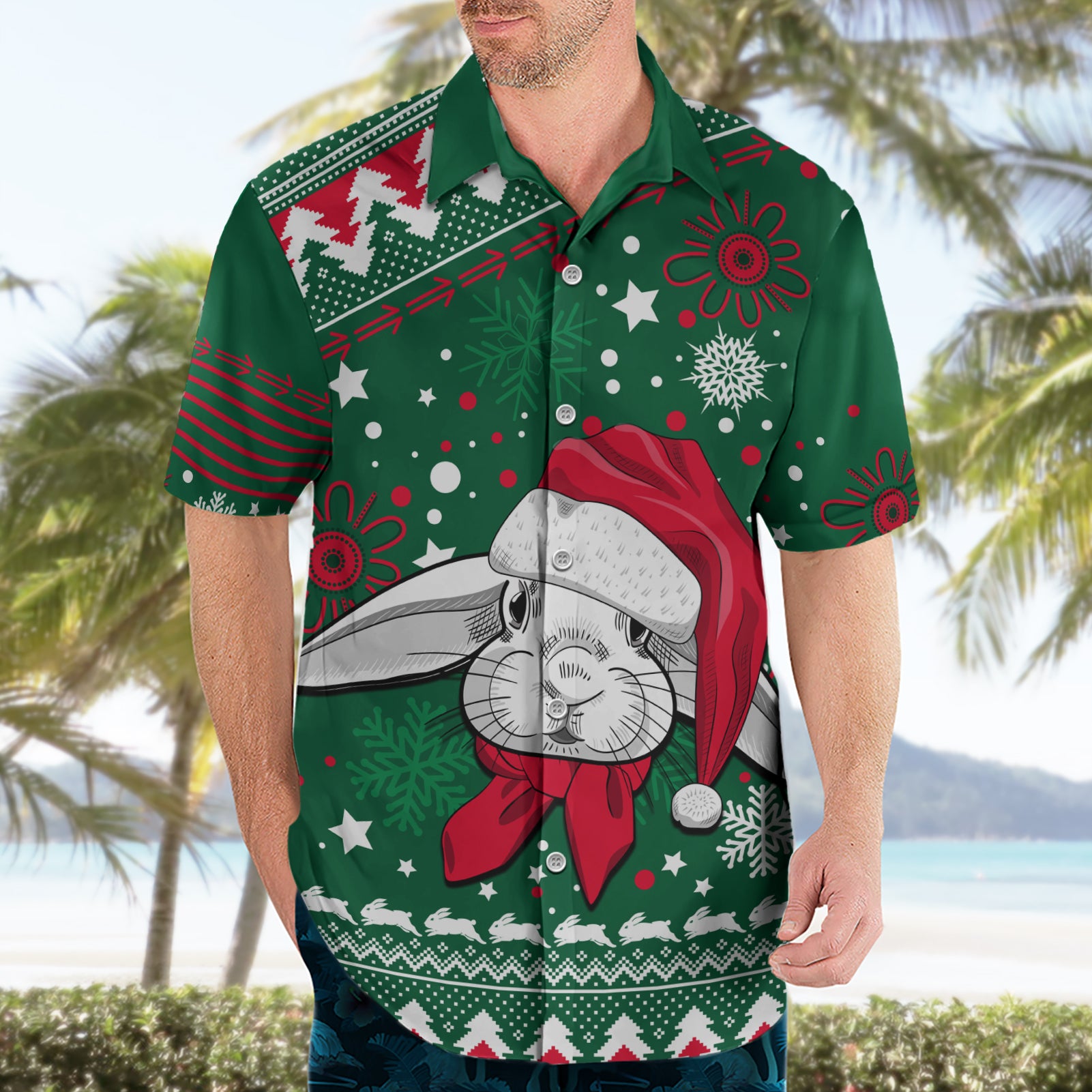 Rabbitohs Rugby Hawaiian Shirt Glory Glory The South 2023 Christmas Vibe Unique - Vibe Hoodie Shop