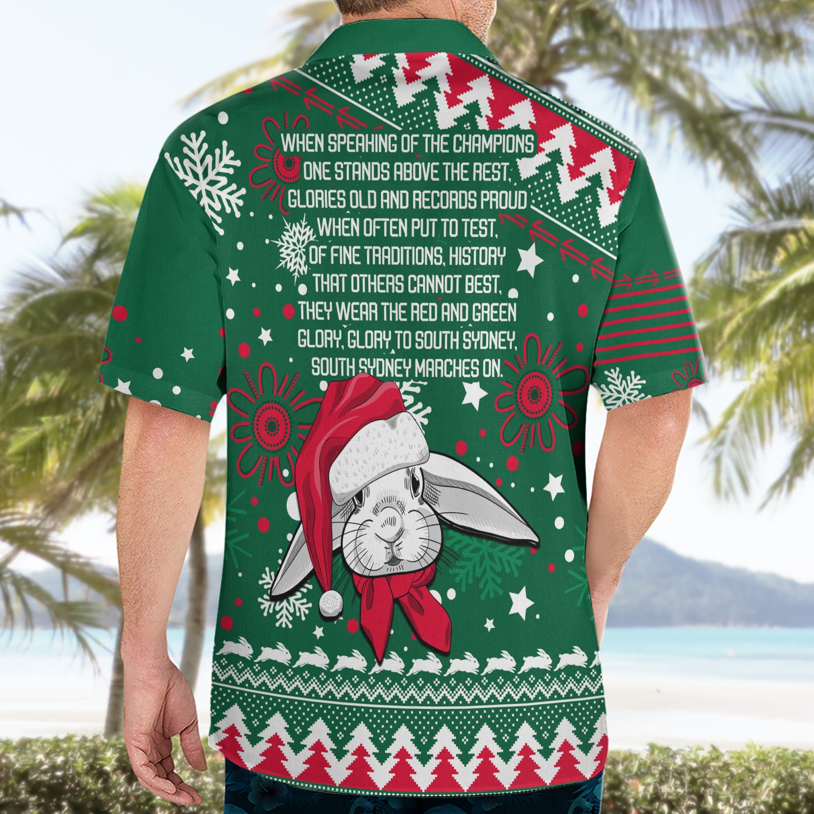 Rabbitohs Rugby Hawaiian Shirt Glory Glory The South 2023 Christmas Vibe Unique - Vibe Hoodie Shop