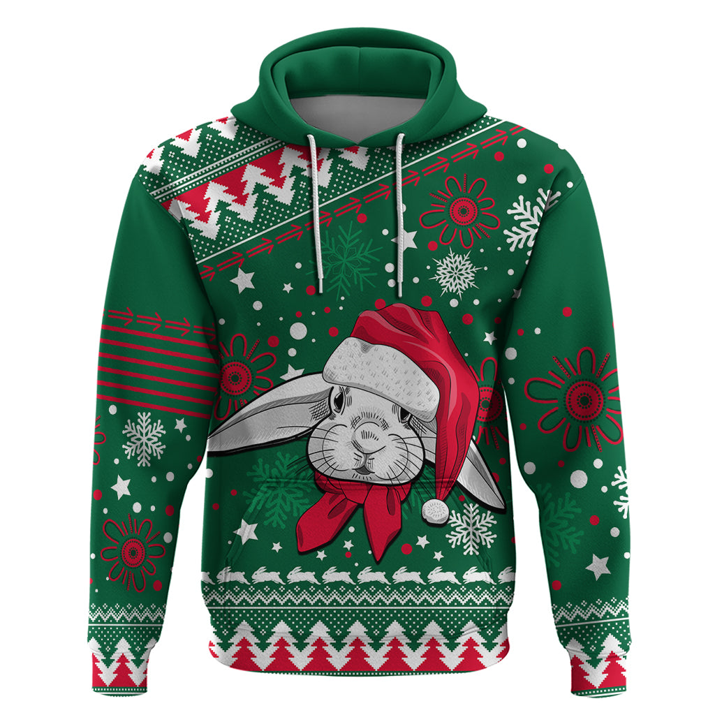 Rabbitohs Rugby Hoodie Glory Glory The South 2023 Christmas Vibe Unique LT9 - Vibe Hoodie Shop