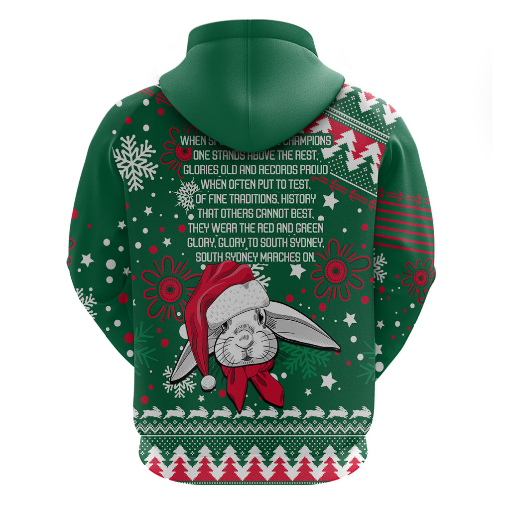 Rabbitohs Rugby Hoodie Glory Glory The South 2023 Christmas Vibe Unique LT9 - Vibe Hoodie Shop