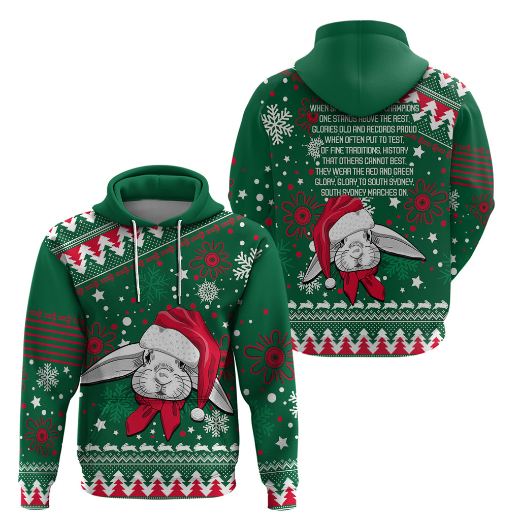 Rabbitohs Rugby Hoodie Glory Glory The South 2023 Christmas Vibe Unique LT9 - Vibe Hoodie Shop