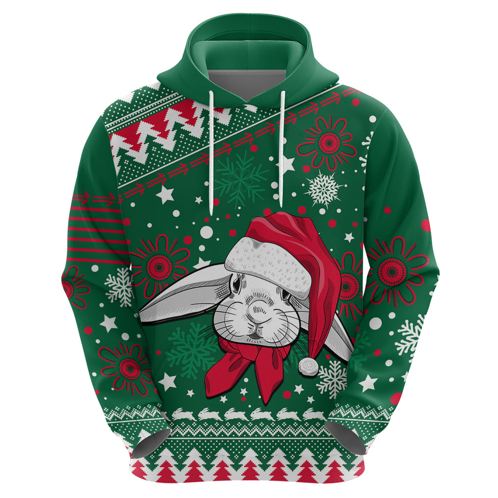 Rabbitohs Rugby Hoodie Glory Glory The South 2023 Christmas Vibe Unique LT9 - Vibe Hoodie Shop