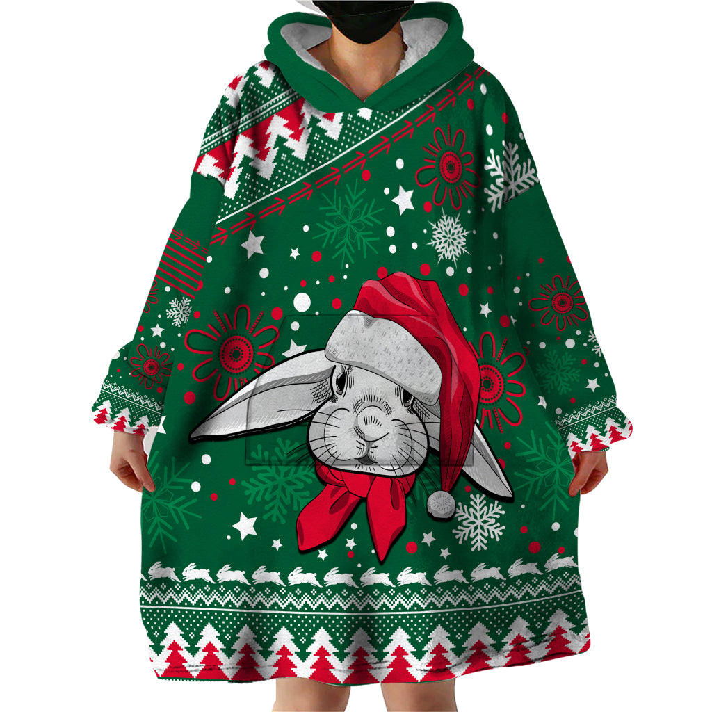 Rabbitohs Rugby Wearable Blanket Hoodie Glory Glory The South 2023 Christmas Vibe Unique - Vibe Hoodie Shop