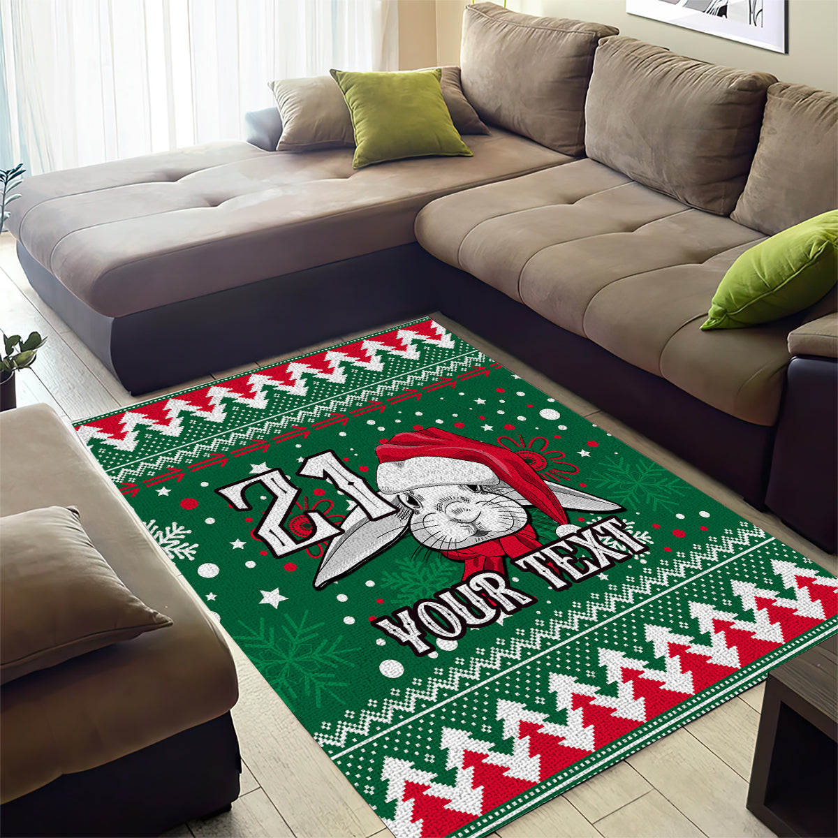 Custom Rabbitohs Rugby Area Rug Glory Glory The South 2023 Christmas Vibe Unique - Vibe Hoodie Shop