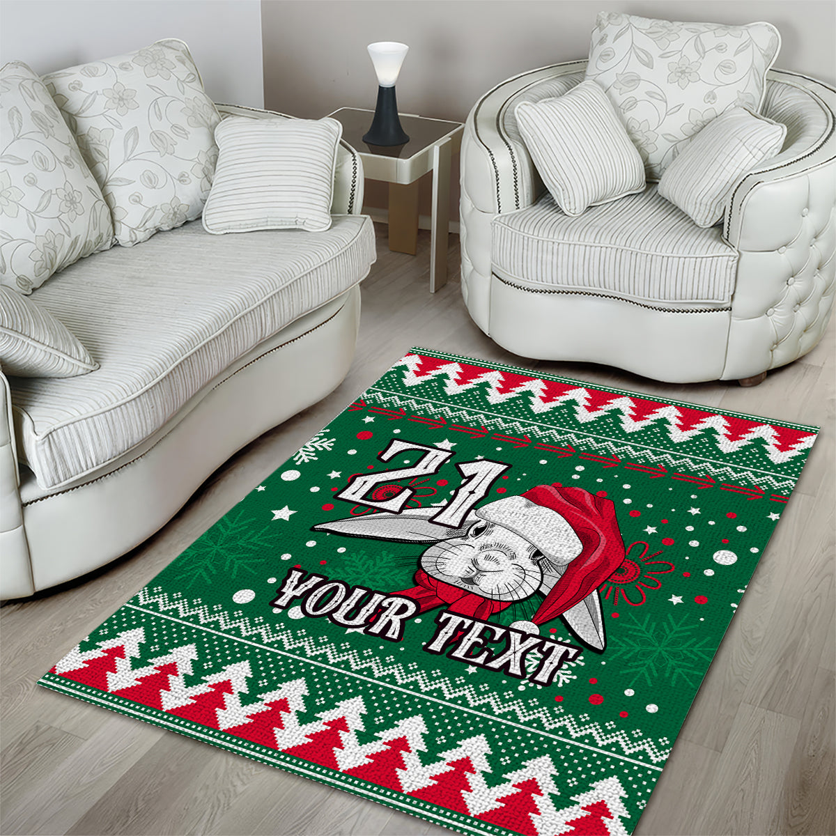 Custom Rabbitohs Rugby Area Rug Glory Glory The South 2023 Christmas Vibe Unique - Vibe Hoodie Shop