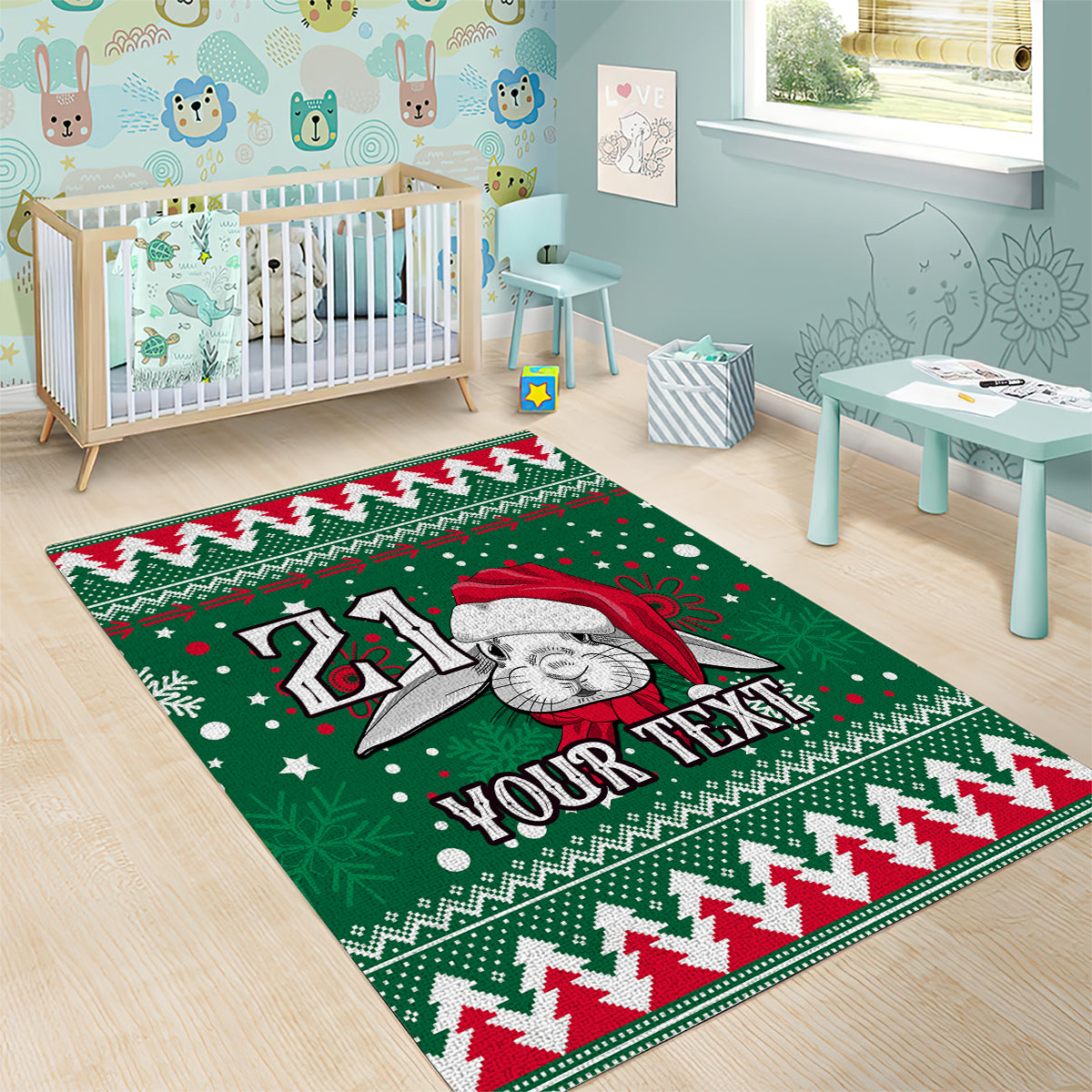 Custom Rabbitohs Rugby Area Rug Glory Glory The South 2023 Christmas Vibe Unique - Vibe Hoodie Shop