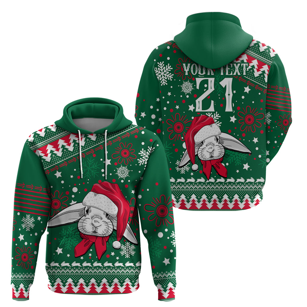 Custom Rabbitohs Rugby Hoodie Glory Glory The South 2023 Christmas Vibe Unique LT9 - Vibe Hoodie Shop