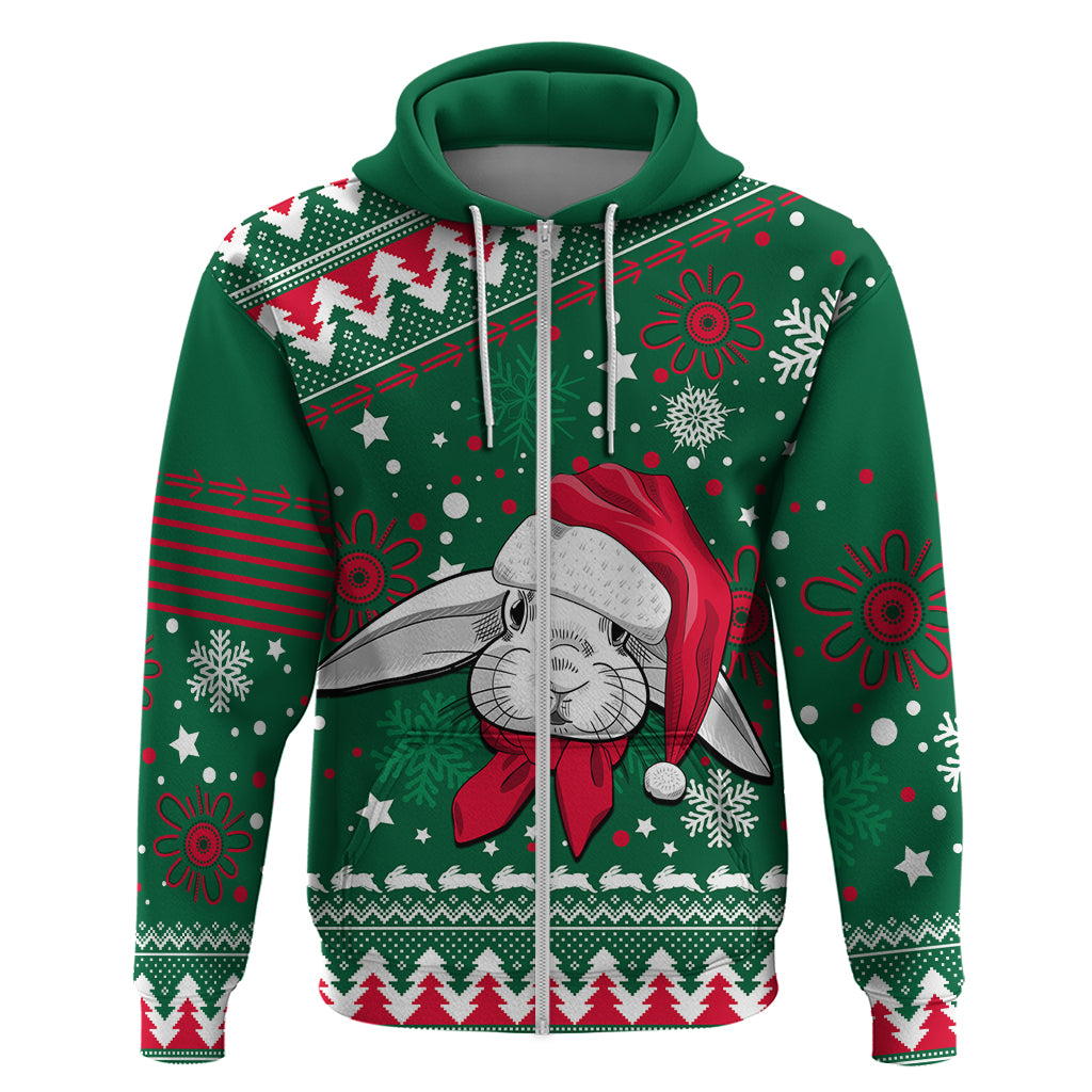 Custom Rabbitohs Rugby Hoodie Glory Glory The South 2023 Christmas Vibe Unique LT9 - Vibe Hoodie Shop