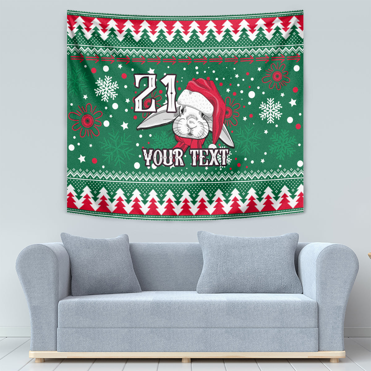 Custom Rabbitohs Rugby Tapestry Glory Glory The South 2023 Christmas Vibe Unique - Vibe Hoodie Shop