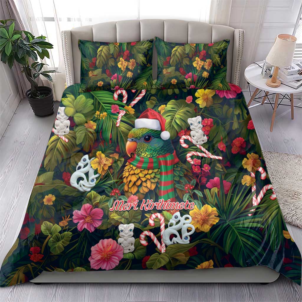 Meri Kirihimete Kakapo Santa Bedding Set Merry Christmas with Tropical Vibe - Vibe Hoodie Shop